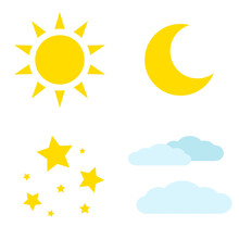 Set Of Icons For Image Weather. Vector.