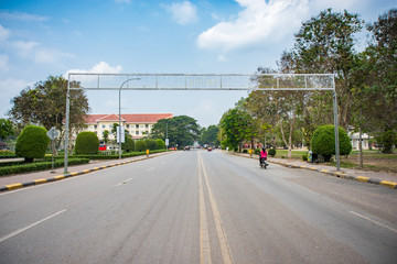 Wall Mural - Road to Angkor temple in Siem Reap, Cambodia