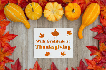 Wall Mural - With Gratitude at Thanksgiving greeting
