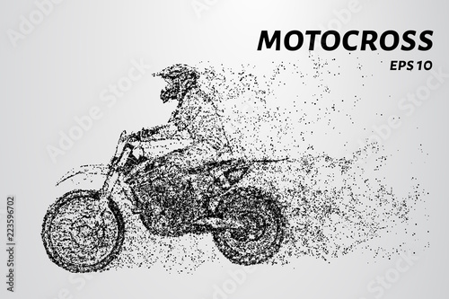 Obrazy Wyścigi Motocyklowe  motocyklisci-na-starcie-wyscigu-motocross-z-czastek