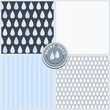 kolekcja papierów deszczowe dni niebieski i szary zestaw nieskończonych powtarzalnych wzorów 