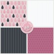 kolekcja papierów deszczowe dni różowy i szary zestaw nieskończonych powtarzalnych wzorów 