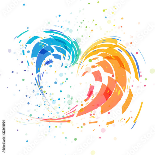 Abstract splash colorful heart