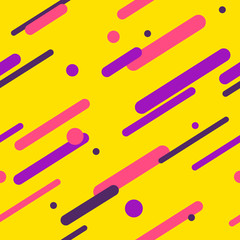 Poster - vector seamless flat geometric pattern. Cool colorful background template.