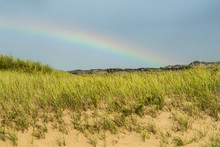 Rainbow Over A Beach In Cape Cod Massachusetts