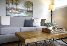 Family Room Interior With Close Up Of A Coffee Table
