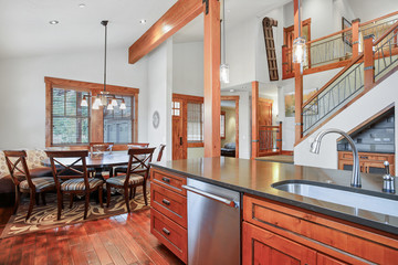 Wall Mural - Open kitchen room with dining area.