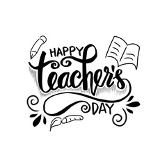 Wall Mural - Happy teacher's day greeting card.