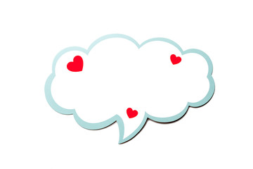 Wall Mural - speech bubble as a cloud with blue border isolated on white background. copy space