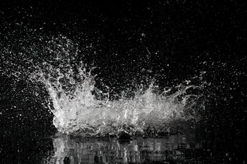 splash of water on a black background