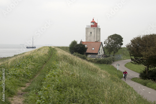 Historical light house De Ven in Oosterdijk Canvas