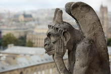 Thinking Figure Called Chimera Or Grotesque In Paris From Bell T