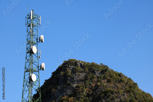 Fotografie, Tablou Antenna of Communication tower and blue sky