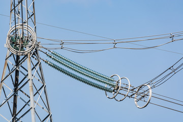 Elements of a high-voltage power line with a voltage of 750,000 volts