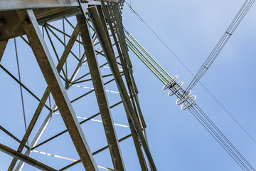 Elements of a high-voltage power line with a voltage of 750,000 volts