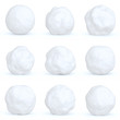 Set of snowballs with shadows isolated