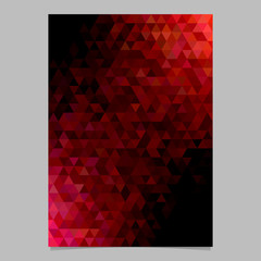 Poster - Red abstract triangle brochure background template - polygonal stationery design