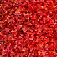 Poster - Geometric abstract regular triangle mosaic background - gradient polygon vector graphic design from red triangles