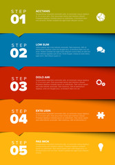 Poster - vector progress five steps template