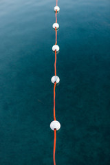 Wall Mural - plastic and rope divider on the pool.