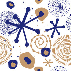 trendy abstract seamless pattern with geometric elements for fabric, wallpaper, packaging and decora