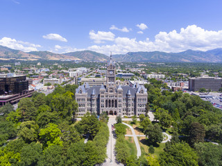 Wall Mural - Aerial view of Salt Lake City and County Building in Salt Lake City, Utah, USA. 