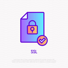 Wall Mural - ssl thin line icon. modern vector illustration of secure payment.