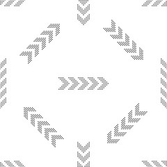 Poster - Dots arrow icon seamless pattern on white background. Flat design. Vector Illustration