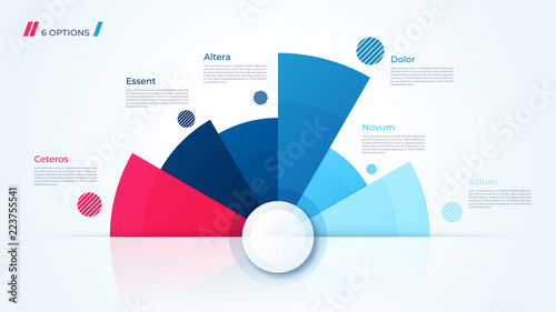 Fotomural Vector circle chart design, template for creating infographics