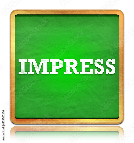 Fotografija Impress green chalkboard square button