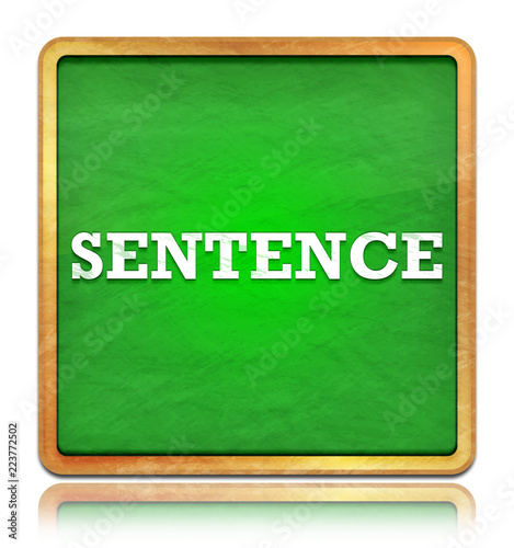 Fotografia Sentence green chalkboard square button