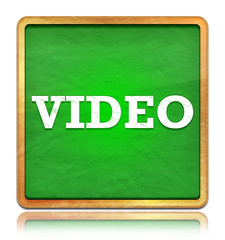 Sticker - Video green chalkboard square button