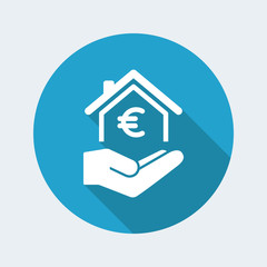 Wall Mural - Home cost icon - Euro