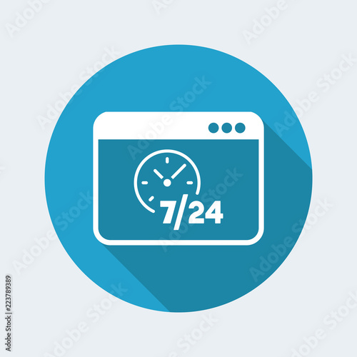 Fényképezés Web services 7/24 fulltime - Vector flat icon