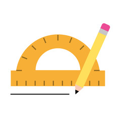 Canvas Print - protractor pencil graphic design tools