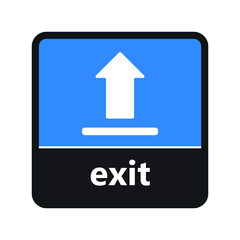 Poster - Exit sign with label for print and digital content