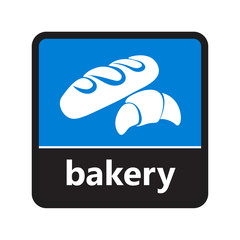 Poster - Bakery bread and croissant sign with label for print and digital content