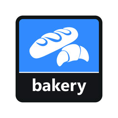 Poster - Bakery bread and croissant sign with label for print and digital content
