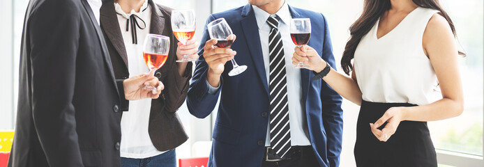 Business People Celebration Toast with red wine