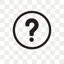 Question Mark Button Vector Icon Isolated On Transparent Background, Question Mark Button Logo Design