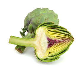 Wall Mural - artichoke on white background