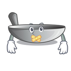 Poster - Silent frying pan wok isolated on mascot