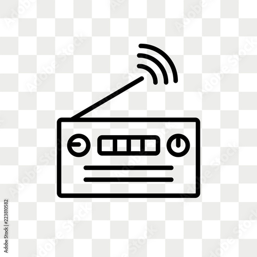 Radio With Antenna Vector Icon Isolated On Transparent Background