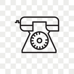 Telephone vector icon isolated on transparent background, Telephone logo design