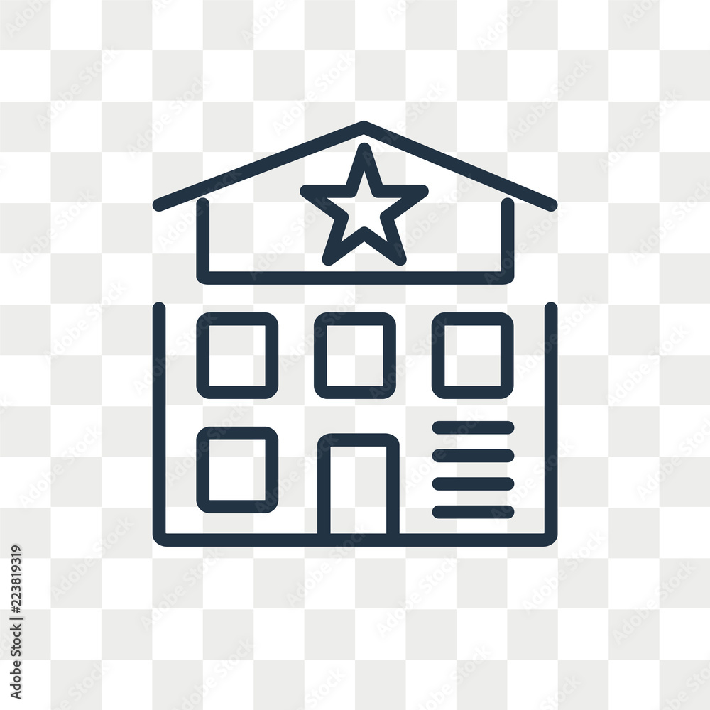 Police station vector icon isolated on transparent background, Police station logo design