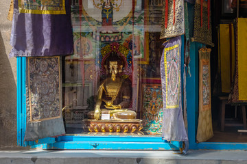 Wall Mural - Shop with traditional Tibetan thangka paintings in Nepal