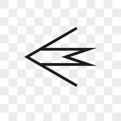 Leinwandbilder - Left arrow vector icon isolated on transparent background, Left arrow logo design