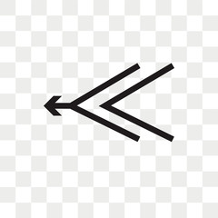 Leinwandbilder - Left arrow vector icon isolated on transparent background, Left arrow logo design