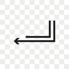 Leinwandbilder - Left arrow vector icon isolated on transparent background, Left arrow logo design
