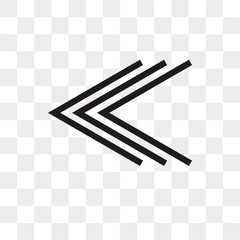Leinwandbilder - Left arrow vector icon isolated on transparent background, Left arrow logo design